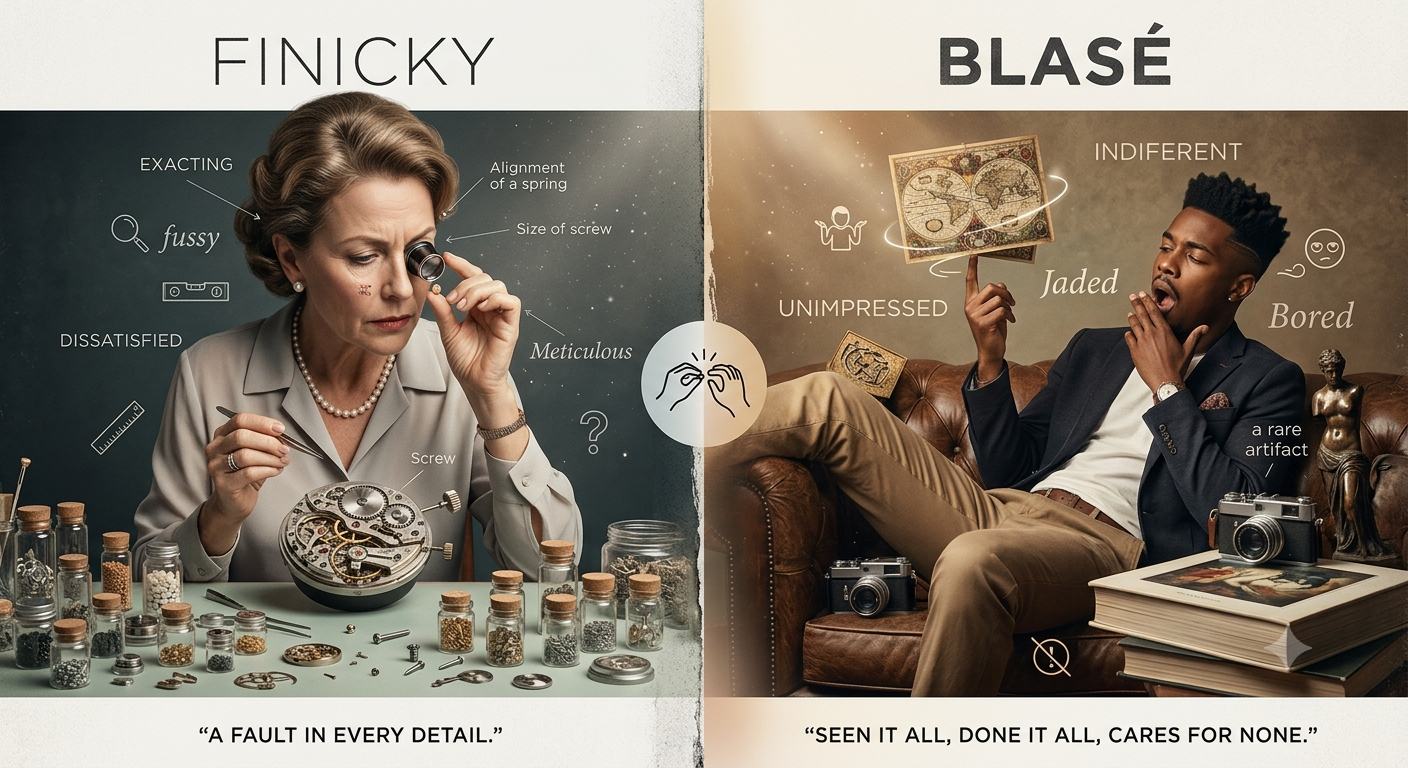 FINICKY vs BLASÉ