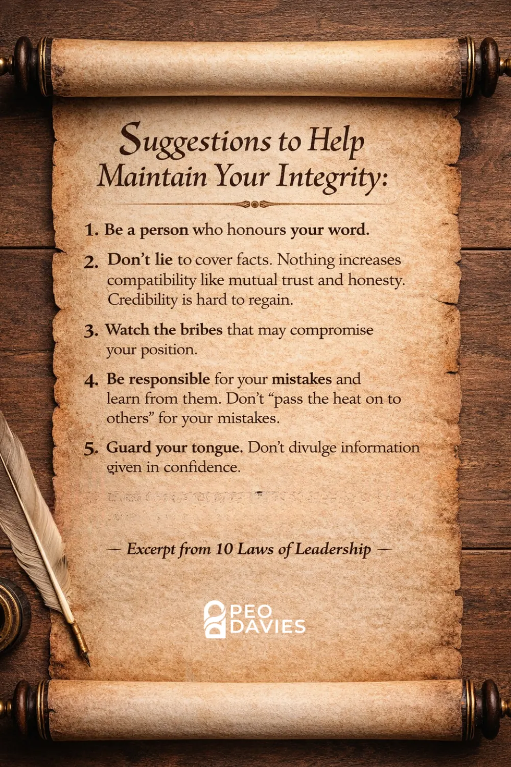 Leadership and Integrity